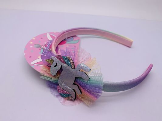 Polyester Girls Unicorn Hair Band , Toddler Rainbow Hair Accessories