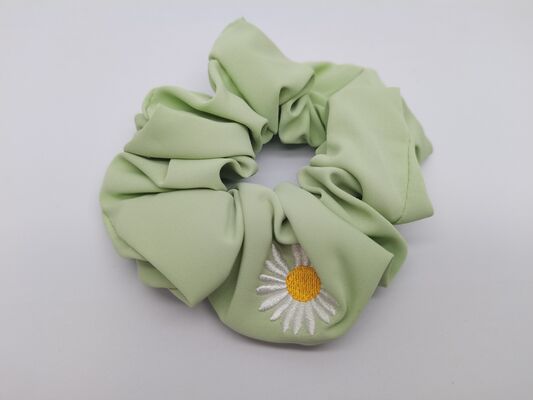 Unique Fabric Hair Ties Soft Fabric Scrunchie With Daisy Pattern