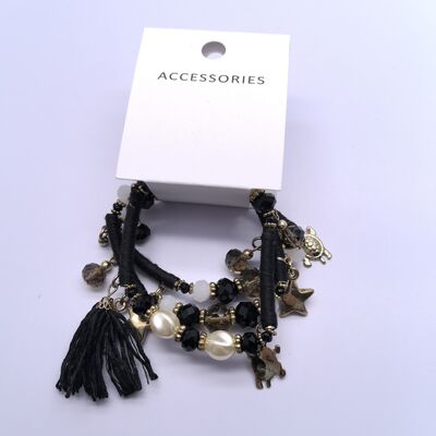 Various Styles Fashionable Black Children Bracelets with Unique Pendants