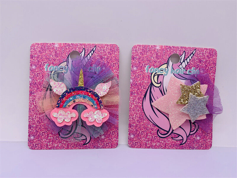 Unicorn Childrens Hair Accessories Alligator Clips Rainbow Cute Star