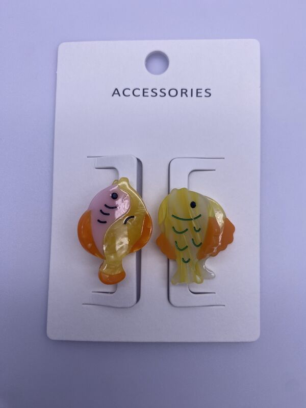 Various Shapes Acrylic 2-Packs Fish Hair Claw Clip Perfect for Various Seasons